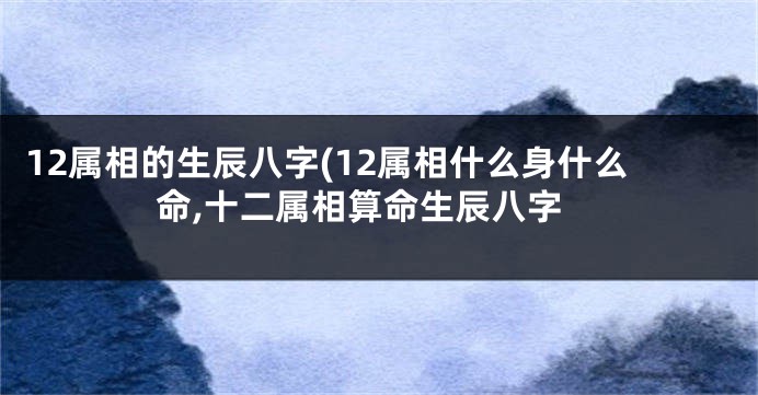 12属相的生辰八字(12属相什么身什么命,十二属相算命生辰八字