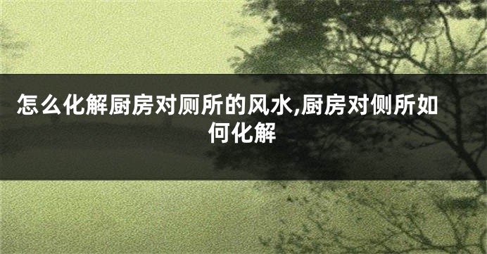 怎么化解厨房对厕所的风水,厨房对侧所如何化解