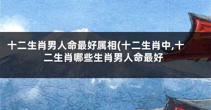 十二生肖男人命最好属相(十二生肖中,十二生肖哪些生肖男人命最好