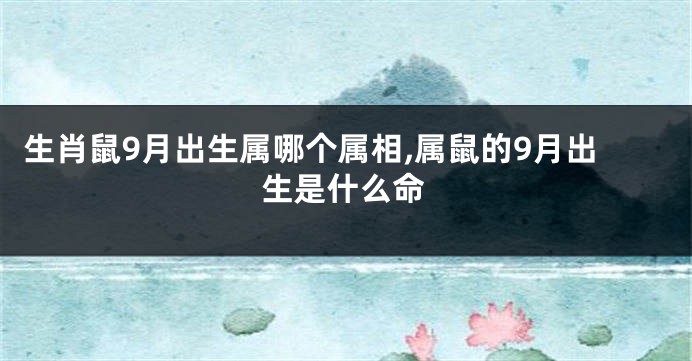 生肖鼠9月出生属哪个属相,属鼠的9月出生是什么命