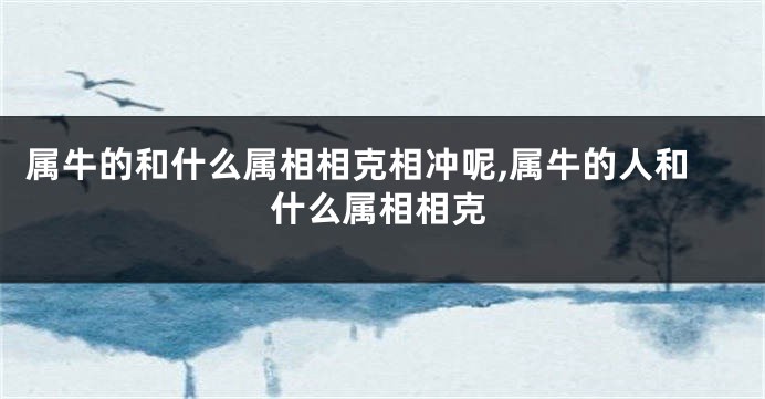 属牛的和什么属相相克相冲呢,属牛的人和什么属相相克