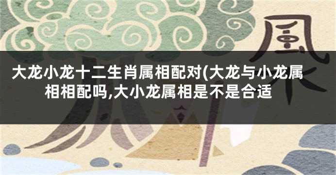 大龙小龙十二生肖属相配对(大龙与小龙属相相配吗,大小龙属相是不是合适