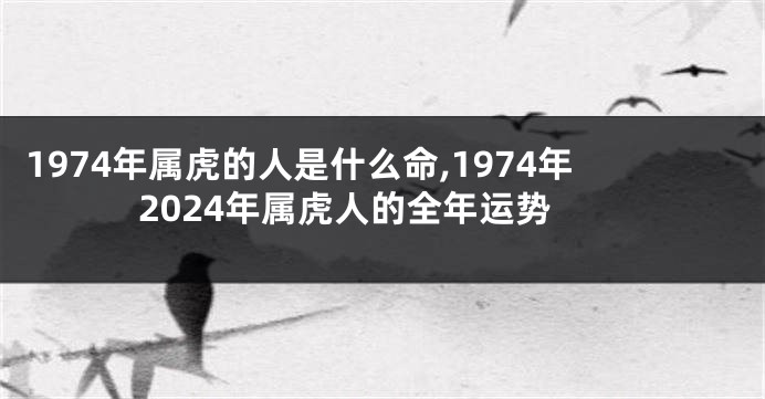 1974年属虎的人是什么命,1974年2024年属虎人的全年运势