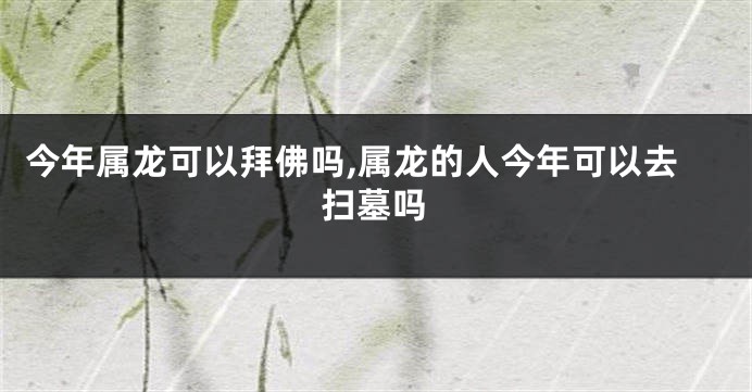 今年属龙可以拜佛吗,属龙的人今年可以去扫墓吗