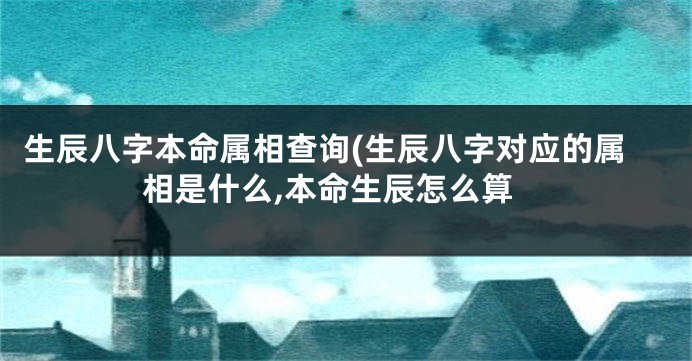 生辰八字本命属相查询(生辰八字对应的属相是什么,本命生辰怎么算