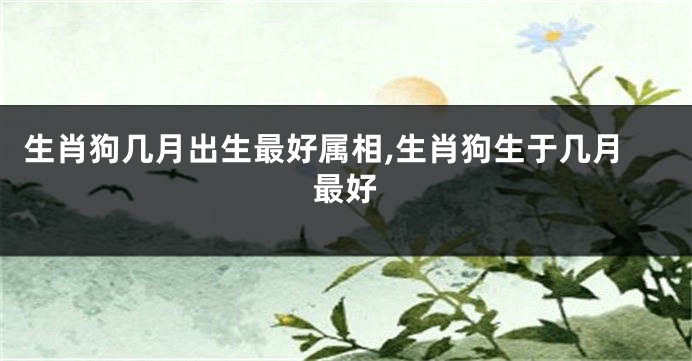 生肖狗几月出生最好属相,生肖狗生于几月最好