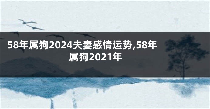 58年属狗2024夫妻感情运势,58年属狗2021年