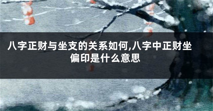 八字正财与坐支的关系如何,八字中正财坐偏印是什么意思