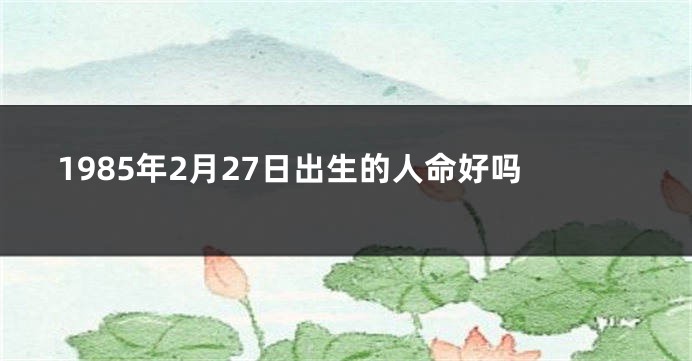 1985年2月27日出生的人命好吗