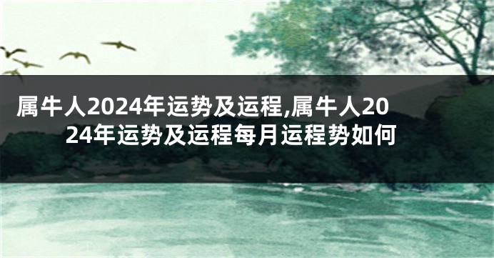 属牛人2024年运势及运程,属牛人2024年运势及运程每月运程势如何