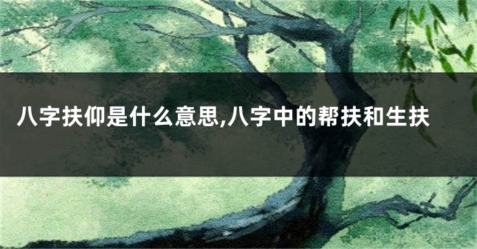 八字扶仰是什么意思,八字中的帮扶和生扶