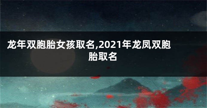 龙年双胞胎女孩取名,2021年龙凤双胞胎取名