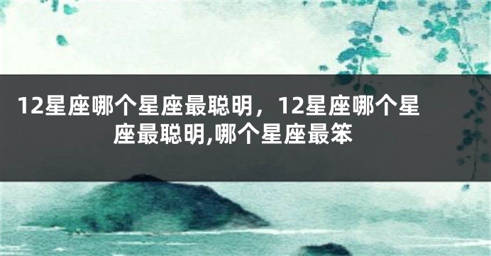 12星座哪个星座最聪明，12星座哪个星座最聪明,哪个星座最笨