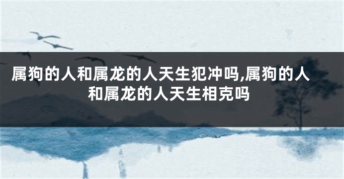 属狗的人和属龙的人天生犯冲吗,属狗的人和属龙的人天生相克吗