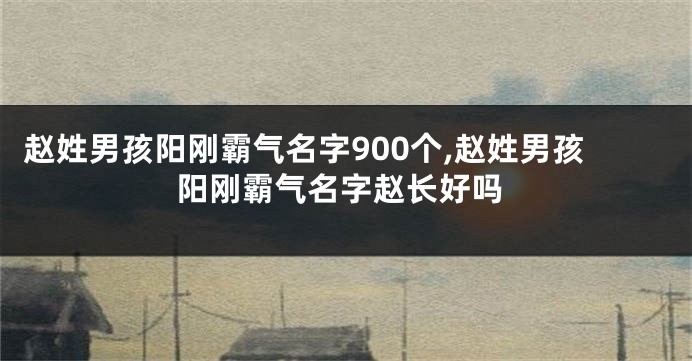 赵姓男孩阳刚霸气名字900个,赵姓男孩阳刚霸气名字赵长好吗