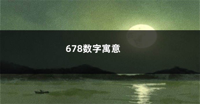 678数字寓意