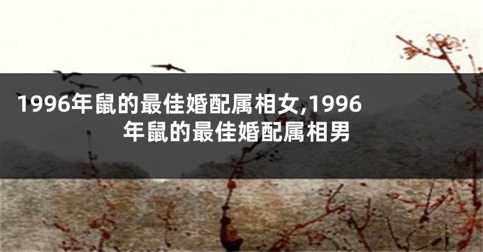 1996年鼠的最佳婚配属相女,1996年鼠的最佳婚配属相男