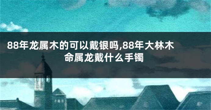 88年龙属木的可以戴银吗,88年大林木命属龙戴什么手镯