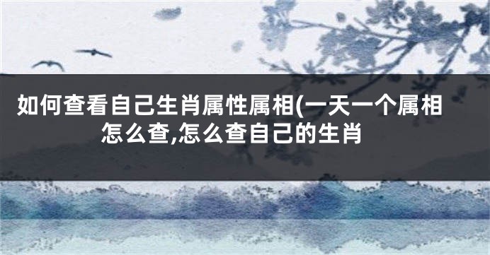 如何查看自己生肖属性属相(一天一个属相怎么查,怎么查自己的生肖