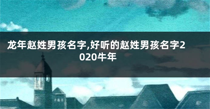 龙年赵姓男孩名字,好听的赵姓男孩名字2020牛年