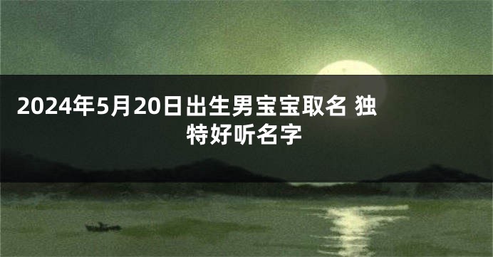 2024年5月20日出生男宝宝取名 独特好听名字