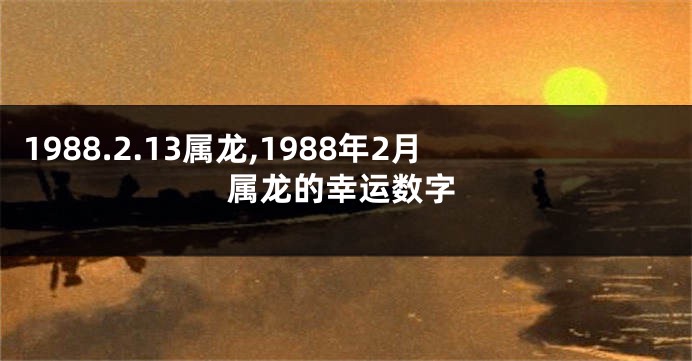 1988.2.13属龙,1988年2月属龙的幸运数字