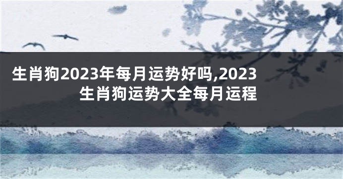 生肖狗2023年每月运势好吗,2023生肖狗运势大全每月运程