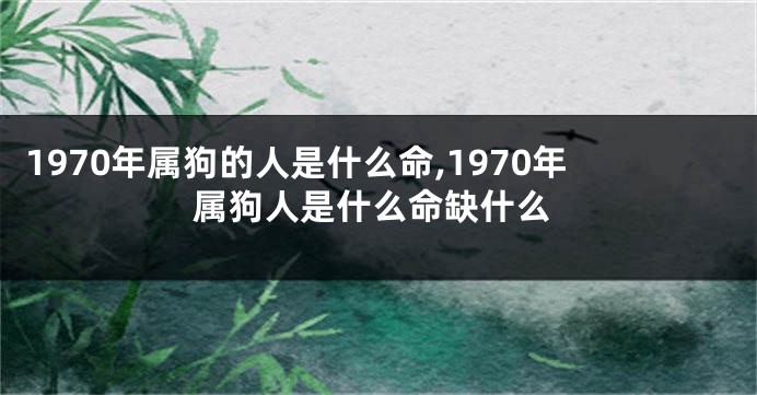 1970年属狗的人是什么命,1970年属狗人是什么命缺什么