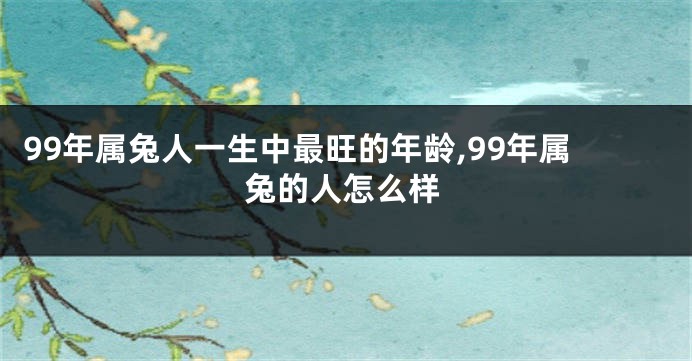 99年属兔人一生中最旺的年龄,99年属兔的人怎么样