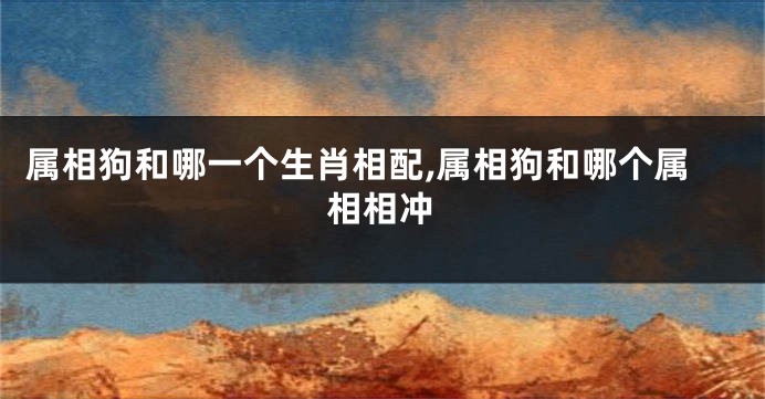 属相狗和哪一个生肖相配,属相狗和哪个属相相冲