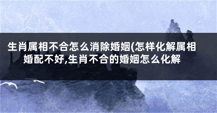 生肖属相不合怎么消除婚姻(怎样化解属相婚配不好,生肖不合的婚姻怎么化解