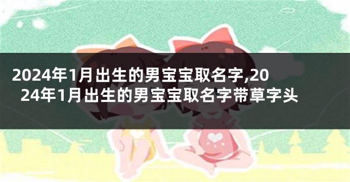 2024年1月出生的男宝宝取名字,2024年1月出生的男宝宝取名字带草字头