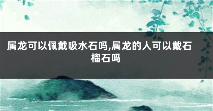 属龙可以佩戴吸水石吗,属龙的人可以戴石榴石吗