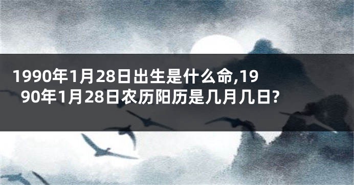 1990年1月28日出生是什么命,1990年1月28日农历阳历是几月几日?