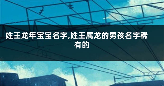 姓王龙年宝宝名字,姓王属龙的男孩名字稀有的