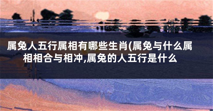 属兔人五行属相有哪些生肖(属兔与什么属相相合与相冲,属兔的人五行是什么