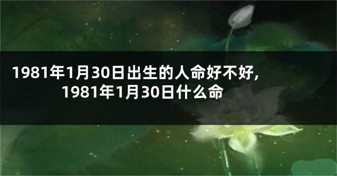 1981年1月30日出生的人命好不好,1981年1月30日什么命