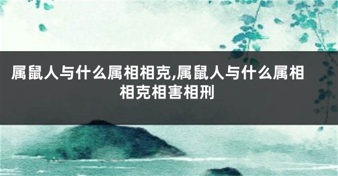 属鼠人与什么属相相克,属鼠人与什么属相相克相害相刑