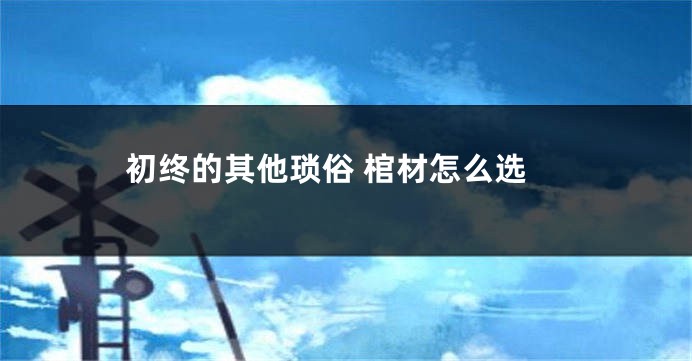 初终的其他琐俗 棺材怎么选