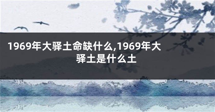 1969年大驿土命缺什么,1969年大驿土是什么土