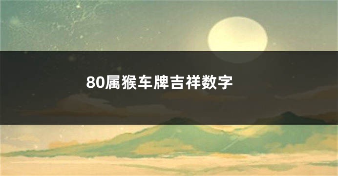 80属猴车牌吉祥数字