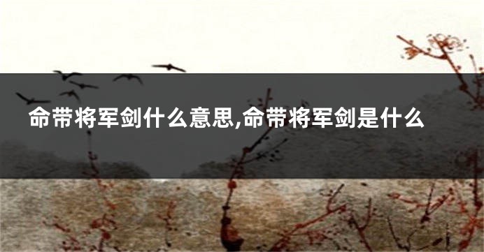 命带将军剑什么意思,命带将军剑是什么