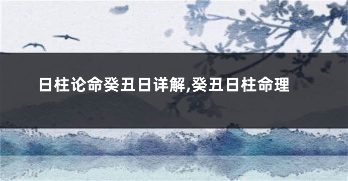 日柱论命癸丑日详解,癸丑日柱命理