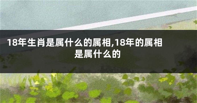 18年生肖是属什么的属相,18年的属相是属什么的