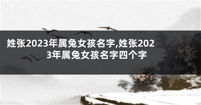 姓张2023年属兔女孩名字,姓张2023年属兔女孩名字四个字