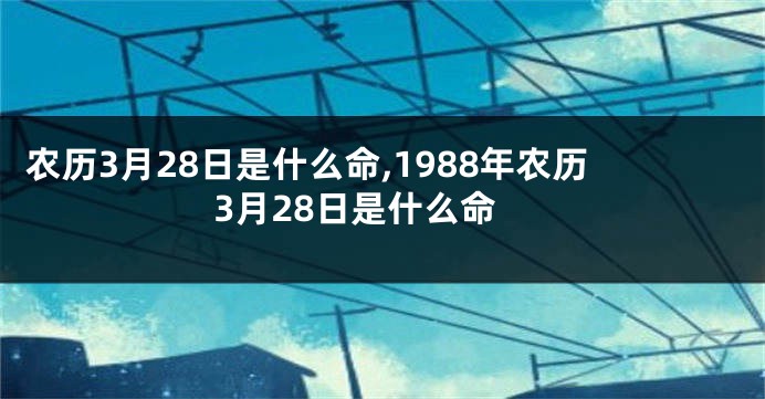 农历3月28日是什么命,1988年农历3月28日是什么命