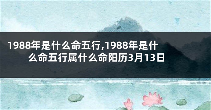 1988年是什么命五行,1988年是什么命五行属什么命阳历3月13日