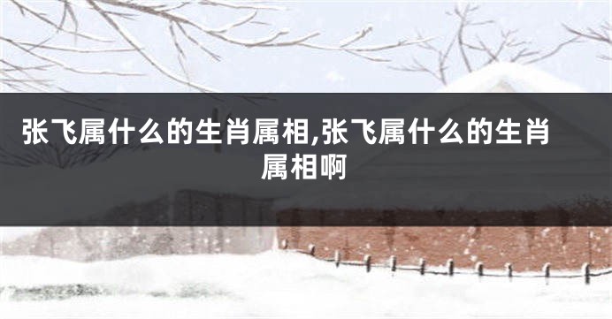 张飞属什么的生肖属相,张飞属什么的生肖属相啊