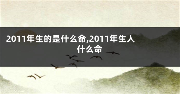 2011年生的是什么命,2011年生人什么命