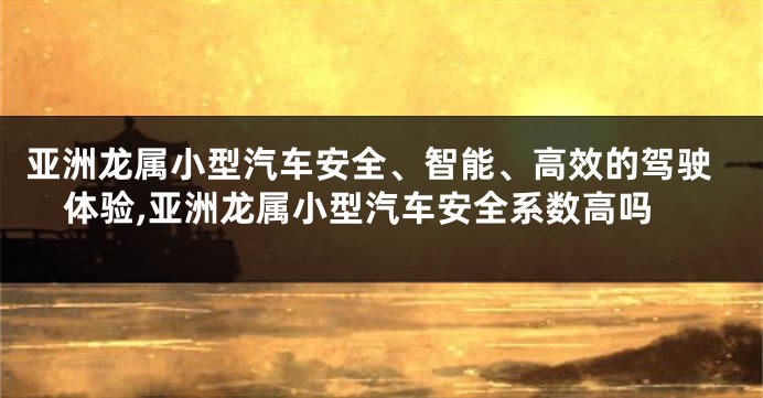 亚洲龙属小型汽车安全、智能、高效的驾驶体验,亚洲龙属小型汽车安全系数高吗